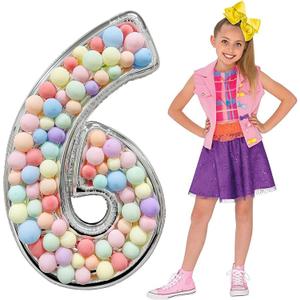 Skywin Large Numbers for Party Decor - 65 Inch Giant Number Eight Balloon Frame, Birthday Numbers (Silver) (Six)