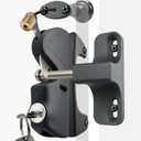 Gate Latch Door Latch with Pull Cable Opened Two-Sided Lockable Door Latch Durable, Versatile & Secure for Metal, Wood, and Vinyl Fence, for Privacy Fence ,Outdoor Fence, Barn Door Lock, Wooden Fence, (Black)