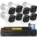 OOSSXX Full HD 5MP Definition Wired Security Camera System Outdoor Home Video Surveillance Cameras CCTV Camera Security System Outside Surveillance Video Indoor (8Cams-1TB)