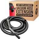 MP Maresh Products Vacuum Cleaner Replacement Hose - Vacuum Hose Extension for Wet Dry Vacuums, Heavy Duty Crushproof Industrial Grade 15 Foot Hose by 1-1/4 Inch Air Suction Control Connector - Black