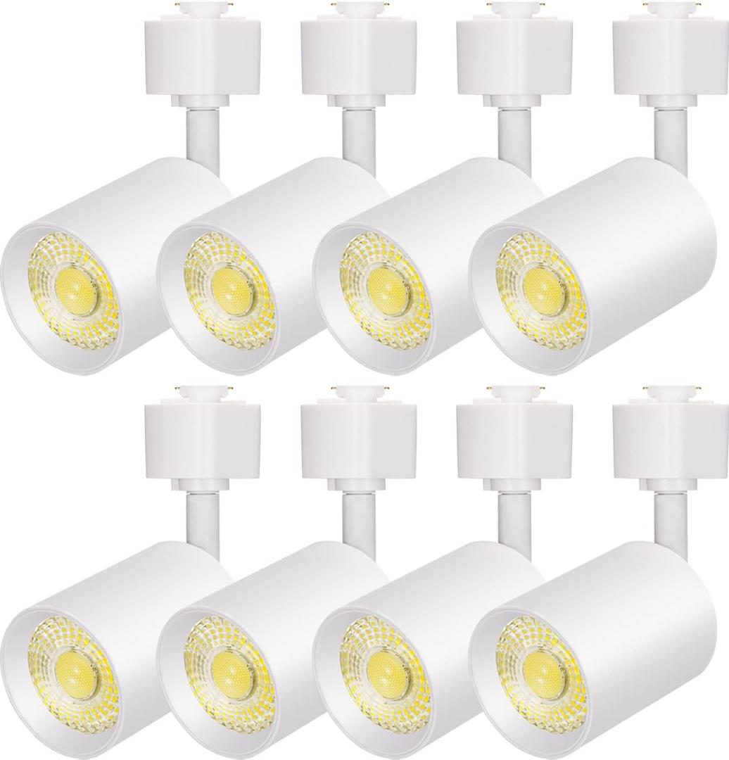 VANoopee 8 Pack J Type Track Lighting Heads 10W Dimmable LED Track Light Heads for Juno Track Light Replacement Fixtures Bright 3000K Warm White Ceiling Spotlight, Flicker Free CRI90+ 24 800lm White