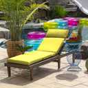 Arden Outdoor Chaise Cushion, 21 in x 72 in, Weather-Proof, Rain-Proof, Fade Resistant Patio Cushion for Chaise Lounger Lemon Yellow Leala