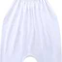Girls Lace Up Slouch Jumpsuit Casual Sleeveless Romper Kids Strap Overalls With Side Pockets 4-5T (White)