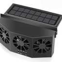 CYDZSW Car Solar Powered Window Exhaust Fan, Car Air Purifier, Car Solar Power Air Vent Radiator Fans for Backseat or Frontseat, Vehicle Ventilation Fan(Black)