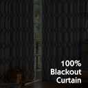 100% Blackout Curtains 54 Inches Long for Bedroom, Blue Grey on White Moroccan Geometric Patterned Window Curtain for Living Room, Farmhouse Thermal Insulated Drapes Grommet Top 2 Panels