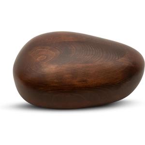URN UNIQUE River Stone Urn for Ashes - 150 lbs Volume of Cremation Weight - Handcrafted Beech Wood - Dimensions (Walnut, 150 lbs)