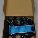 No Pull Dog Harness Adjustable Reflective Oxford Easy Control Medium Large Dog Harness with A Free Heavy Duty 5ft Dog Leash (L (Neck: 18"-25.5", Chest: 24.5"-33"), Blue Harness+Leash)