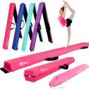  10 FT Folding Gymnastic Balance Beam for Kids with Carry Bag for Home and Club Use (Pink)