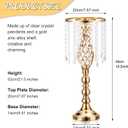Funrous 6 Pcs Gold Centerpiece Stands for Wedding Tables, 19.3" Tall Crystal Flower Stand, Metal Floral Vase Centerpieces for Wedding Reception Party Tables Decorations