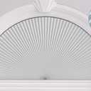Myshade Arch Window Shades Half Circle Blackout Cellular Shades Cordless No Drill Blinds for Windows Half Moon Honeycomb Fabric No Tools Room Darkening Shades Easy Install (1PCS White 72" W X 36" H)