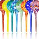 Mission Gallery Plant Watering Globes Set of 8 - Large Self Watering Globes for Indoor & Outdoor Plants - Multicolored, Automatic, Glass Watering Bulbs for Daily Use, Plant Watering Devices