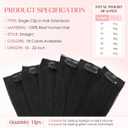 Hairro 6pcs Clip In Short Human Hair Extensions, Single Clip Design 100% Real Hair with Lace Weft, Seamless Thin Hairpieces Add Highlights, 10 Inch Short 31g #01 Jet Black
