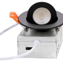 ZYC Gimbal LED Recessed Lighting - 3 Inch 5CCT 7W 360 Rotation Adjustable Eyeball Light,LED Swivel Spotlight,Directional Sloped Ceiling Light,Dimmable Canless Wafer Downlight Pack of 4 Black.