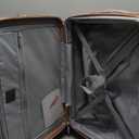 LUGGEX Carry On Luggage with Compartment and Cup Holder, Expandable PC Hard Shell Suitcase with Front Pocket (Rose Gold, Carry-On 20-Inch)