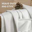 BGment Off White Blackout Curtains 54 Inch Length for Bedroom 2 Panels Set, Linen Textured Thermal Insulation Soundproof Window Curtain Drapes with Grommet, 52 Inch Wide Each Panel