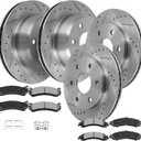 SCITOO Disc Brake Pads and Rotors Front 11.99" Rear 12.99" Rotors