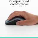 Logitech M185 Wireless Mouse, 2.4GHz with USB Mini Receiver, 12-Month Battery Life, 1000 DPI Optical Tracking, Ambidextrous, Compatible with PC, Mac, Laptop - Black