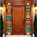 Hawaiian Luau Party Decoration Supplies, Tiki Totem Door Banner Sign for Aloha Hawaii Luau Tropical Moana Birthday Party Decorations, Tiki Decorations Outdoor