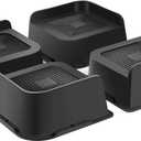 Bed Risers 2 inch Heavy Duty 4 Pack, L Shape Furniture Risers 2 inch Support 5000LBs, Oversized Lifts Risers for Dorm Beds Frame, Sofa, Desk, Couch, Chairs Legs (Black 4-Pack,2 inch)