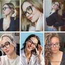 AMOMOMA Trendy TR90 Oversized Blue Light Reading Glasses Women,Stylish Square Cat Eye Glasses AM6031
