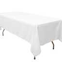 GEFEII Rectangle White Tablecloth 60x102 inch Rectangular Table Cloth Polyester Oblong Tablecloths for Restaurant Banquet Dining Buffet Table Wedding Party Decorations(Rectangle-60x102 inch, White)