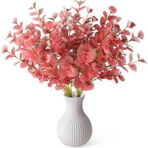 INQCMY 4 PCS Artificial Greenery Leaves Stems,Real Touch Leaf Faux Greenery Branches for Vase Wedding Bouquet Centerpiece Flower Arrangement DIY Shop Office Kitchen Home Farmhouse Decor