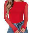 Avidlove Long Sleeve Tops for Women Boat Neck Body Suits Slim Fit Thong Bodysuits Sexy Going Out Tops Christmas Outfits, Large