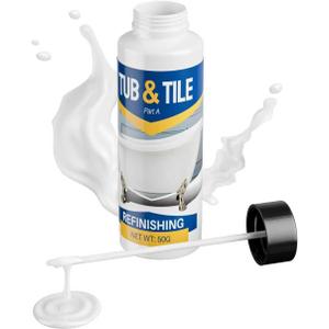Tub and Tile Paint, 1.8oz High-Gloss White Touch Up Paint for Bathtub, Quick-Dry Bathtub Paint Kit for Bathroom, Repair Any Scratches & Chips on Porcelain Ceramic Enamel Tiles, Sinks and Toilets