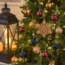 Valery Madelyn Christmas Tree Decorations Ornament Set, 50ct 2.36 Inches Bronze Copper Purple Shatterproof Christmas Ball Ornament Hanging Xmas Holiday Party Decor (Large)