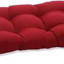 Pillow Perfect Pompeii Solid Indoor/Outdoor Wicker Patio Sofa/Swing Cushion Tufted, Weather and Fade Resistant, 19" x 44", Red