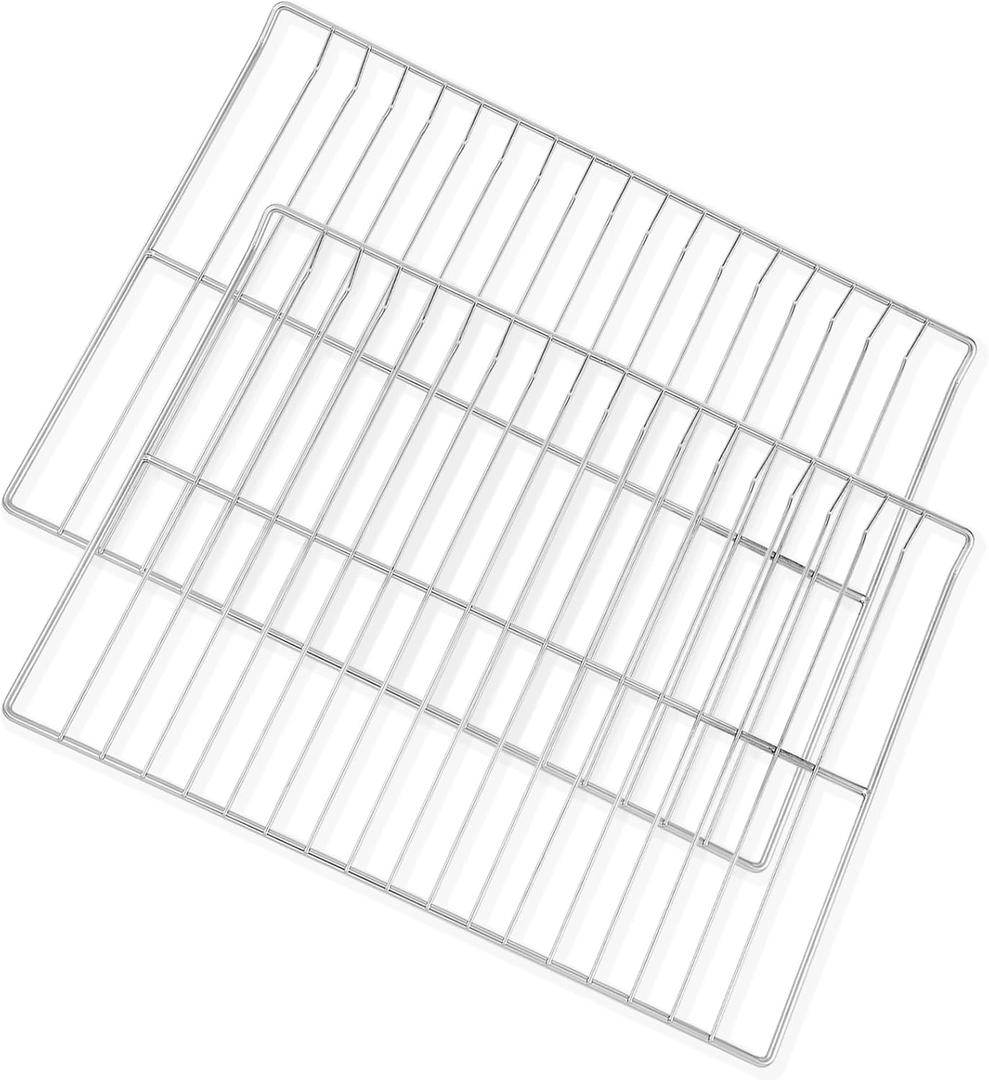 Allstare WB48T10095 Oven Rack Replacement Parts for GE Stove Oven Parts WB48K5019 Oven Shelf 23.7" x 17.4" GE Hotpoint Oven Wire Rack 304 Stainless Steel Rack-Flat 2 Pcs