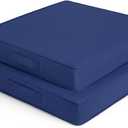 Detiblue Outdoor Chair Cushions Set of 2,19x19x3 Outdoor Seat Cushions for Patio Furniture,Waterproof Patio Chair Cushions with Ties & Handle(Blue)