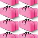 Cosy Family 8 Pack Heavy Duty Extra Large Moving Bags with Backpack Straps - Strong Handles & Zippers, Storage Totes For Space Saving, Fold Flat, Alternative to Moving Box (40 gal, Pink)