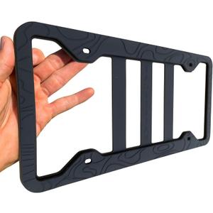 TACTILIAN Silicone Topo License Plate Frame | Scratchproof Topography License Plate Frame [2024] All Weather Proof License Plate Holder for Car | Topo Embossed Plate Frame for Auto Truck SUV