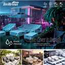 JinHrtoyi 3-Seater Outdoor Couch Cover, 79Wx38Dx35H inches Outdoor Furniture Covers Waterproof,100% Waterproof Heavy Duty Patio Furniture Covers,Beige&Brown Modern Style Outdoor Sofa Cover