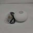 KCO Lighting Mid Century Plug in Hanging Light Modern Milk Glass Pendant Light White and Gold Plug in Chandelier Lighting with Long Cord Vintage Striped Glass Hanging Ceiling Lighting, L1150-A-Plug