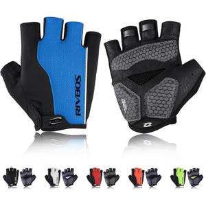 RIVBOS Cycling Gloves Bike Gloves for Men Women with Anti-Slip Shock-Absorbing Pad for Bicycle/Workout/Road Bike/Gym/Driving CHG001 (Small, GEL-Blue-02)