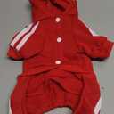 Dog Hoodie Security Clothes 4 Legs Jumpsuit Sweatshirt Hoodies Soft & Warm Dog Outfit Pullover Dog Winter Clothes Sweater for Small Medium Large Dogs Cats (Red, X-Small)