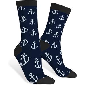 AOYEGO Colorful Cardiograms Funny Socks Health Curve Novelty Casual Crew Socks Contrast Color Design for Women Men Gift (Anchors) AOYEGO Colorful Cardiograms Funny Socks Health Curve Novelty Casual Crew Socks Contrast Color Design for Women Men Gift (Anchors)