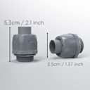 Conduit Connectors, 1/2 Inch Liquid Tight Connector NPT Non-Metallic for PVC Electrical Flexible Conduit Fittings, 180 Degree Straight, UL Listed for Home Outdoor Tubes Tools, Grey (30-Pack)