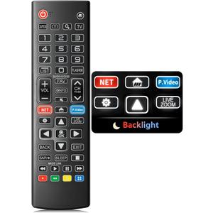 Backlit Remote for LG Smart TV, Universal Replacement for All LG TV Remote Control for Easy Nighttime Use.