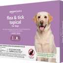 Amazon Basics Flea and Tick Topical Treatment for Large Dogs (45-88 pounds), 3 Count (Previously Solimo)