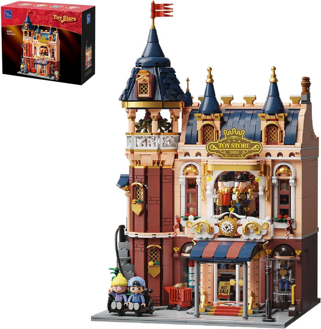 PANTASY Toy Shop Building Set for Adults, Nostalgic Modular Building with Detailed Facade & Interior Decoration, Creative Architecture Building Toy for Building Block and Design Lovers