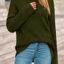 PRETTYGARDEN Womens Sweaters Fall Fashion 2025 Oversized Long Sleeve Mock Neck Chunky Knit Pullover Tops Winter Clothes (X-Large, Army Green)