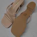 Shoe'N Tale Strappy Heels For Women Low Chunky Block Heel Heeled Sandals Square Open Toe Slip On Slides Mules (8)
