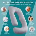 Pregnancy Pillow for Sleeping, New G-Shaped Maternity Pillow with Microfiber Removable Cover, Support Back, Hips, Legs, Belly for Pregnant Women Sleeping, 57x 31 Inch