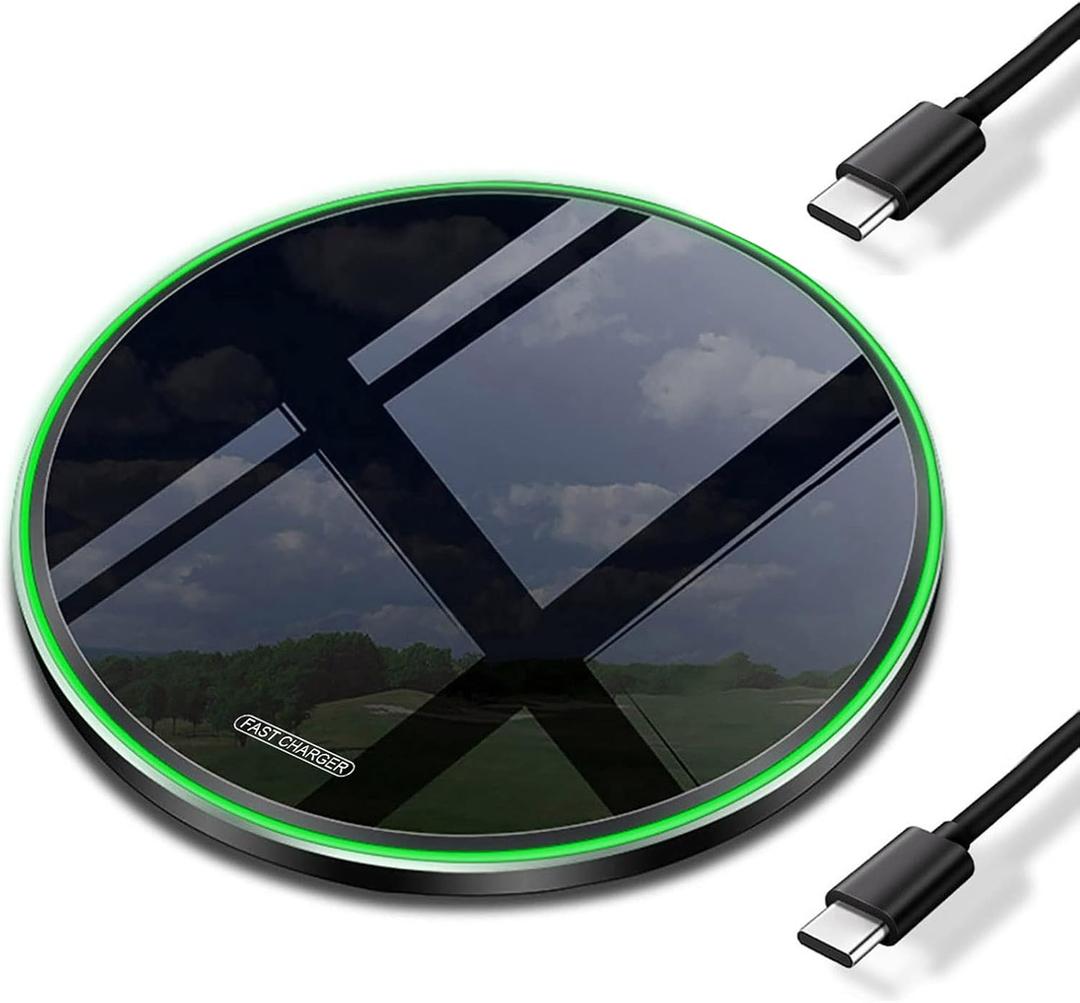 20W Fast Wireless Charger Pad with USB-C for Samsung Galaxy S25/S24/S23/S22/Note 20/Buds/Buds +,Pixel 8/7,Wireless Phone Charge Station Compatible with iPhone 17/16/15/14/13/SE/X/AirPods etc (Mirror)