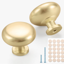 Gzzvo 9 Pack Cabinet Knobs for Drawers and Dressers,Brushed Gold Kitchen Cabinet & Closet Door Knobs,Solid Round Furniture Hardware Pulls