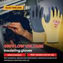 4 x Insulated Electrician Gloves 400V High Voltage Electrical Gloves,Rubber Safety Work Gloves,Non Slip,Non Electric Shock (Large)