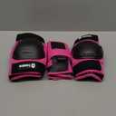 Skateboard Protective Gear Knee Pads and Elbow Pads Set, Elbow and Knee Pads for Roller Skating Wrist Guards Skateboarding Pads (Youth (9-15 years), Pink)